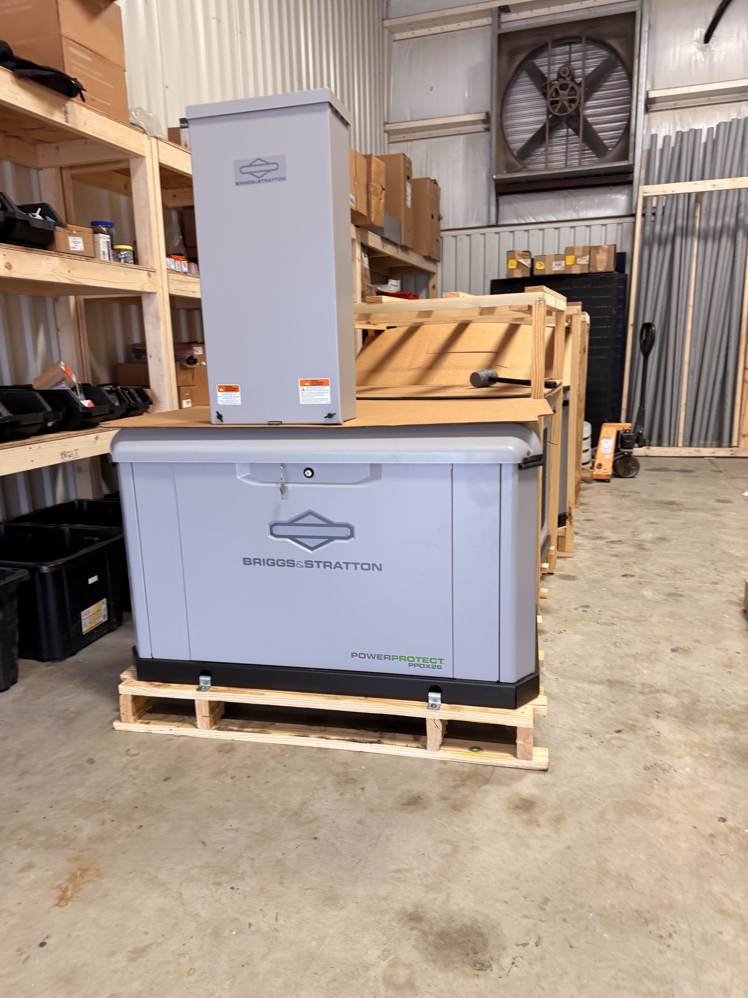 briggs & stratton standby generator ready to be installed bby a professional electrician in spring, tx