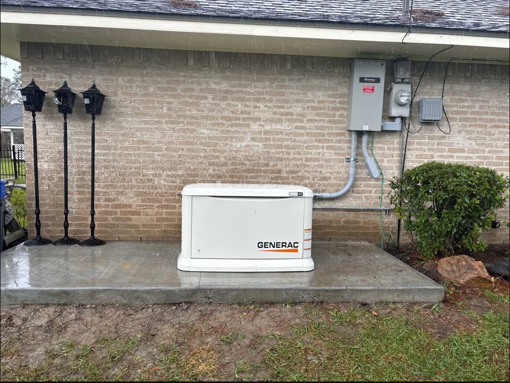 generac standby generator installation for a home by an electrician in Spring, TX