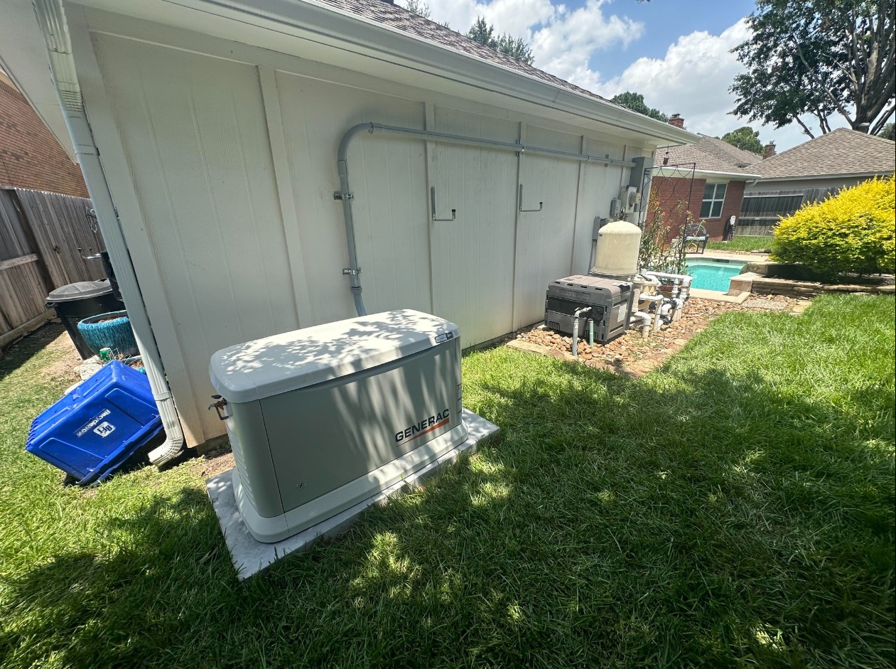 a residential standby generator installation by a trusted electrician in Spring, TX